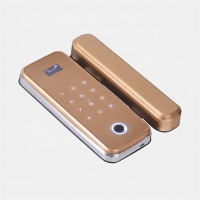 China Star Hotel Fingerprint Door Lock Digital Smart Keyless Lock Glass Door Lock With RFID Card for sale