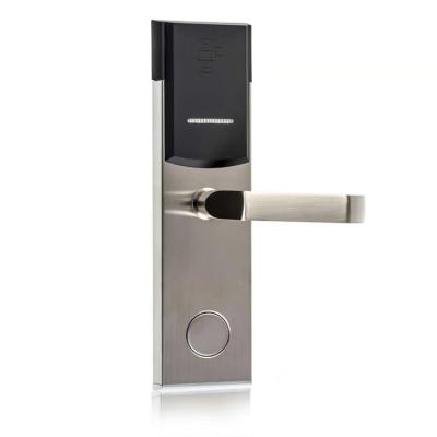 China Star Hotel Stainless Steel Door Handle Lock Hotel Electric Door Locks Card Keyless for sale