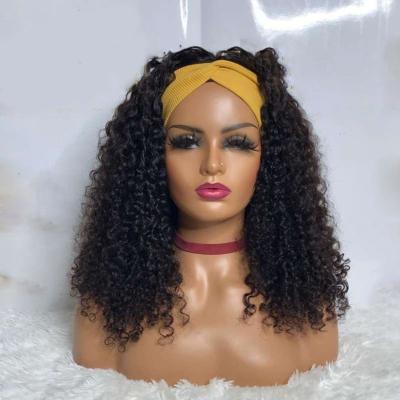 China Curly Curl Stretching Curly Hairband Short Hairband Wig Curly Wigs For Black Women With Tied Headbands for sale