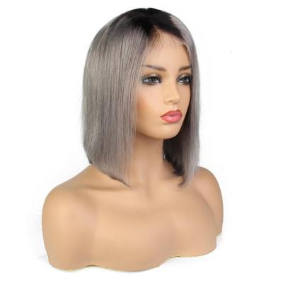 China Factory Price Bob Gray Full Lace Front Bob Hair Short Wig New Arrival Indian Remy for sale