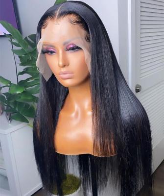 China Peruvian Hair Front Wig Aligned Cuticle Virgin Wave Hair Wig Silky Straight Lace Front Wigs For Black Women for sale