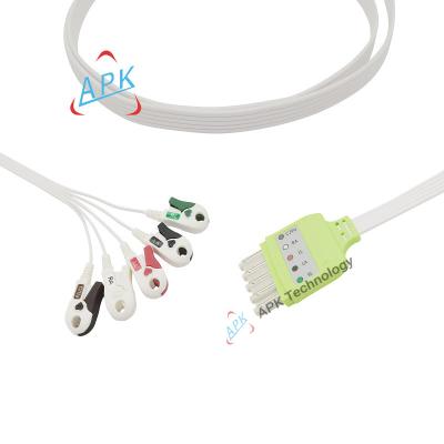 China PVC compatible for HP ECG disposable lead wires 5 pinch AHA multilink ecg lead for sale