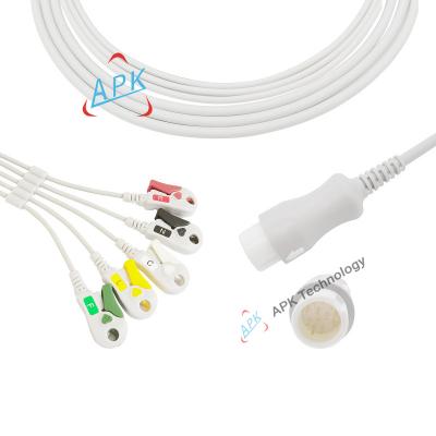 China Compatible Monitoring Mindray 5 Lead Medical ECG Cable Clamp One Piece Patient IEC 12pin For PM5000 PM6000 for sale