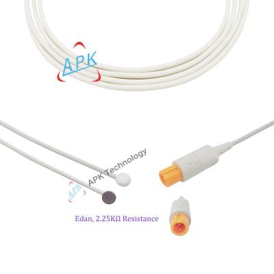 China Medical Patient Monitor Edan Compatible Pediatric Skin Temperature Probe Adapter 2pin 2.25K for sale