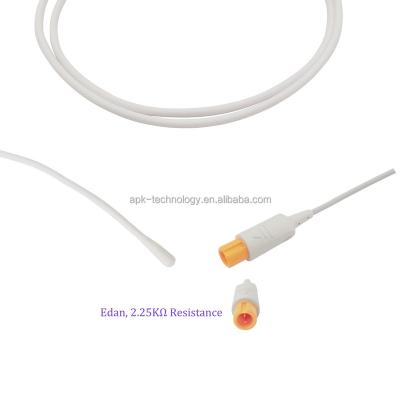 China Edan Compatible Disposable Resistance Probe Patient Monitor Temperature Medical Adult Disposable Rectal Temperature Probe 2pin 2.25K for sale