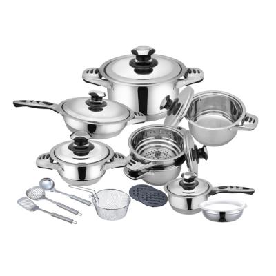 China Sustainable Cookware Production Line Stainless Steel Cooking Ware Set Cookware Te koop