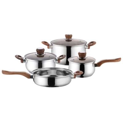 China Stocked 7pcs cookware set for double handle cookware set and die molded casserole cookware set for sale