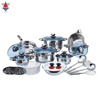 China Sustainable hot sale stainless steel cookware set induction cooking pot set for sale