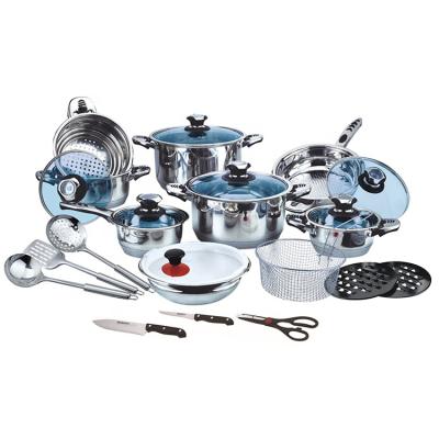 China Sustainable Hot Selling German Induction Cooking Pots And Pans Set 24 Pcs Stainless Steel Cookware Set for sale