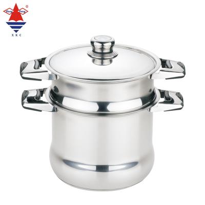 中国 Durable Large Capacity Heavy Duty Cooking Pot With Steam Thermometer Knob Stainless Steel Couscous Pot 販売のため