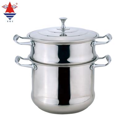 中国 Sustainable Soup Pot Handle Cookware Set Couscous Pot With Steam Induction Bottom Metal Stainless Steel Kitchen Cook Moroccan All-Season 販売のため