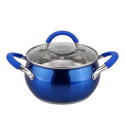 Κίνα Amazon Sustainable Hot Selling Stainless Steel Non Stick Apple Shape Glass Lid Large Capacity Induction Kitchen Cooking Casserole προς πώληση