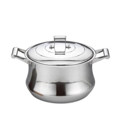 중국 Kitchenware V Shape Sustainable Hot Stick Non Cooking Pot Induction Stainless Steel Soup Pot Casserole 판매용