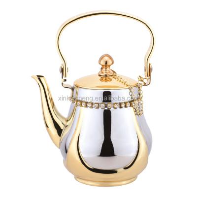 China Viable Hot Selling Gold Colored Teapot Set Non-electric Tea Kettle 0.8L 1.0L 1.5L Stainless Steel Teapot for sale