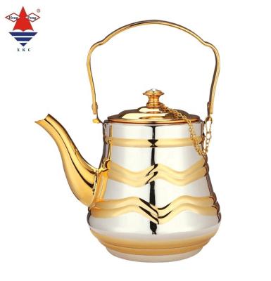 China High Quality Viable Turkish Tea Set Coffee Pot Gold Color 1.2L 1.4L 1.6L Stainless Steel Teapot for sale