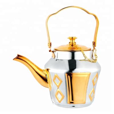 중국 Viable Hot Selling Gold Coffee Pot Arabian Tea Set 1.2L 1.4L 1.6L Colored Stainless Steel Teapot 판매용