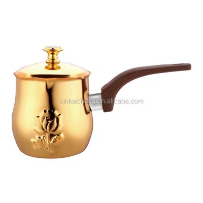 China WITH LID Hot Sale Gold Color Milk Pot Turkish Coffee Mug Stainless Steel Heat Resistant Coffee Pot à venda