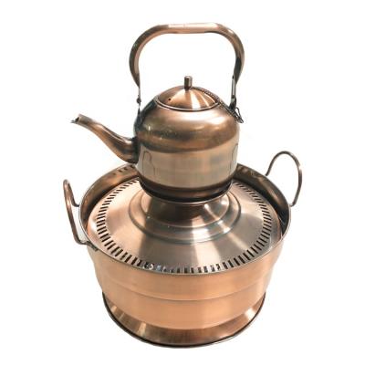 China Sustainable Hot Sale Muslim Copper Plating Hand Wash Set Stainless Steel Hand Water Kettle And Wash Pot zu verkaufen