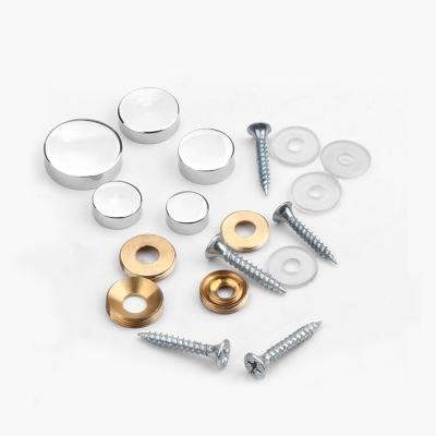 중국 Decorative Shiny Glass Screw Caps 12mm Round Truss 10mm Gold Galvanized Flat Head Ready To Ship Mirror Copper Screw Caps 판매용