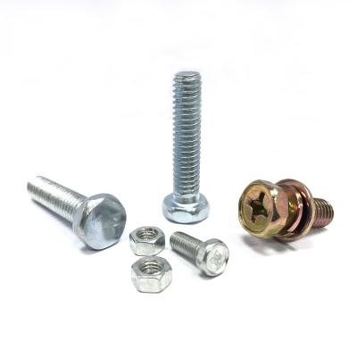 中国 Combination Cross Screw Stainless Steel Factory Price Different Head Size Bolts Joints Nuts White Zinc And Yellow Zinc Bolt And Nut 販売のため