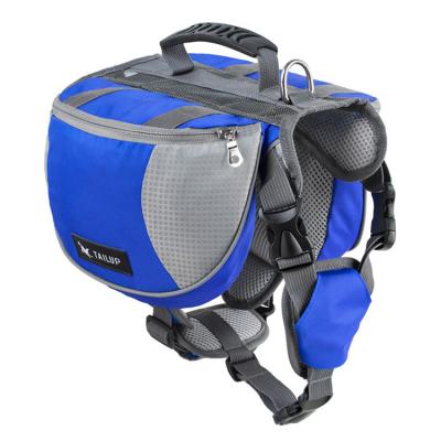 China Adjustable Pet Viable Pannier Dog Backpack Saddle Bag For Camping Hiking Daily Walking for sale