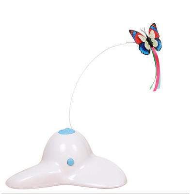 China Viable New Design Electric Rotating Butterfly Cat Toys Cat Toy Cat Puzzle Interactive Hunting Toy for sale