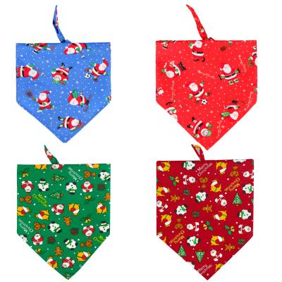 China Classic Red Pet Saliva Towel Christmas Pet Scarf Dog Bandanas Cat Service Dog Scarf Single Layer Without Cotton Viable Sample for sale