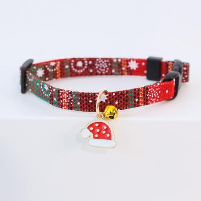 China Lights Christmas Tree Snowflake Pet Collars Accessories Cat Bell Buckle Adjustable Dog Collar for sale