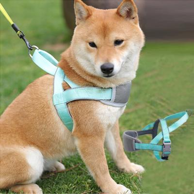 China Reflective Wholesale Custom Dog Harness Nylon Chest Strap Traction Rope For Outdoor Travel for sale