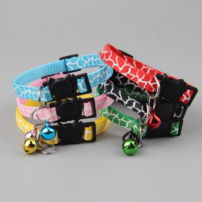 China Lights Wholesale Multi Color Adjustable Nylon Reflective Rope With Bell Pet Cat Chain Lead Dog Collars for sale