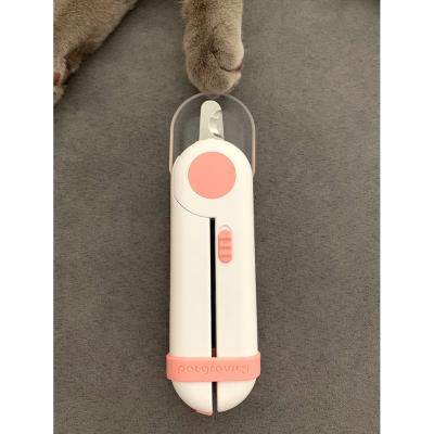 China Viable Professional Pet Nail Clippers With Led Nail Folder Dog Crusher Scissors Cat Claw Trimmer Light Free Large Safety Nail Cutter for sale