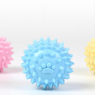 China Viable Elastic Dog Toys Chew Toy Interactive Molar Ball Pet Cleaning Spike Teeth Thorn Ball TPR Cat Molar Toy For Dogs for sale