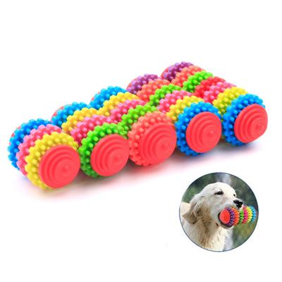 China New Speed ​​Small Viable Colorful Durable Bite-Resistant Dog Clean Teeth Puppy Cat Supplies Rubber Pet Toy for sale