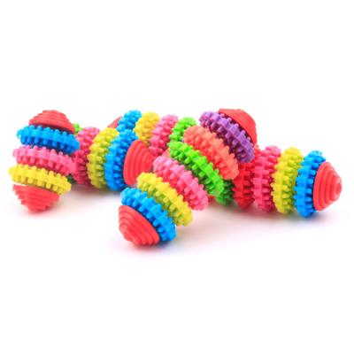 China TPR Viable Creative Speed ​​Ring Molars Toys Colorful Rotating Healthy Teeth Sliding Wheel Dog Bite Toys for sale