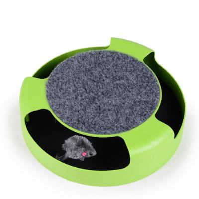 China Viable Mouse Interactive Toy Cat Stick Play Dish Toy Pet Cat Cat Interactive Hook Funny Cat Turntable Toy for sale