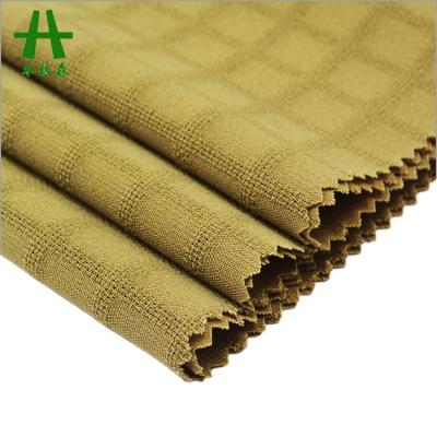 China Add Treatment You Want Mulinsen Textile Plain Dye Polyester 4 Way Stretch Jacquard Hole CEY Fabric for sale