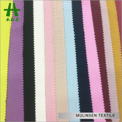 China Mulinsen Anti-Static Woven Polyester Bubble Chiffon Dyed 100% Chiffon Fabric for sale