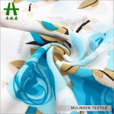 China Add Your Treatment T-shirt Printing Fabric Mulinsen Textile Woven Polyester Stretch Printed Bubble Chiffon Fabric for sale