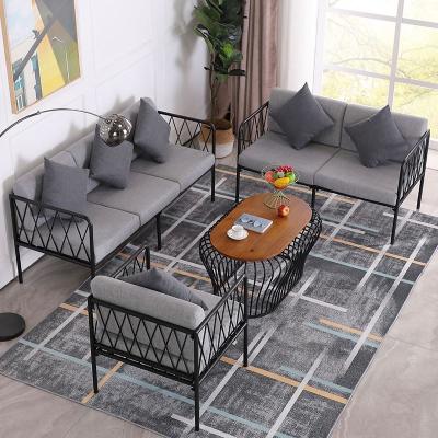 China (Other) Wholesale Adjustable Sectional Office Sofa Set Furniture Metal Iron Frame Sofa Commercial Living Room Sofa for sale