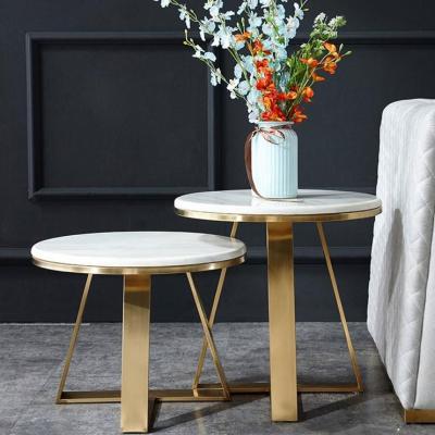 China Easy to Clean Table Simple Legs Metal Table Marble Side Coffee Table for sale