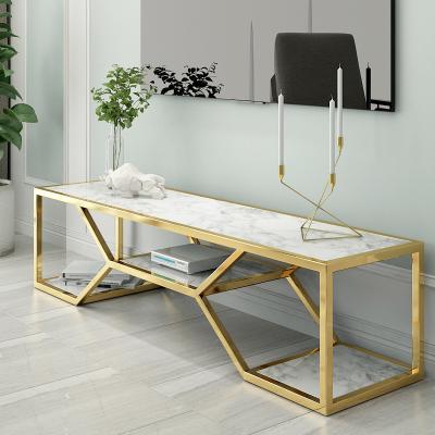 China Italian marble top modern single light TV stand luxury marble coffee table living room TV table top TV cabinet for sale