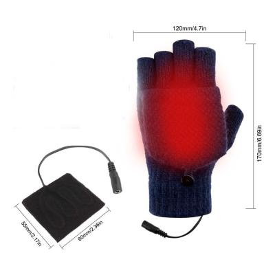 China Washable Electric Heated Gloves USB Powered Button Closure Fingerless type for sale