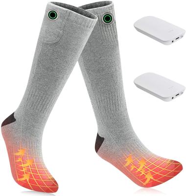 Chine Chaussettes chauffantes électriques lavables Isolation hivernale du graphène Hommes Femmes Chaussettes de ski chauffantes thermiques Longues à vendre