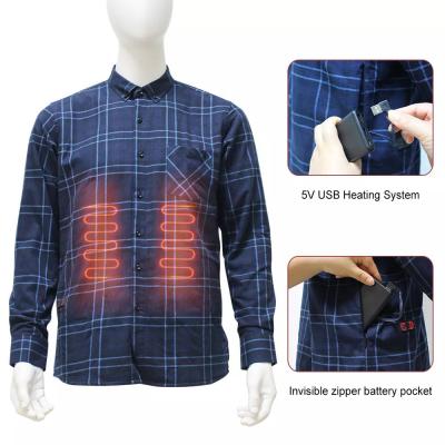 China Sheerfond Heated Long Sleeve Shirt , Flannel Heated Thermal Underwear Odm for sale