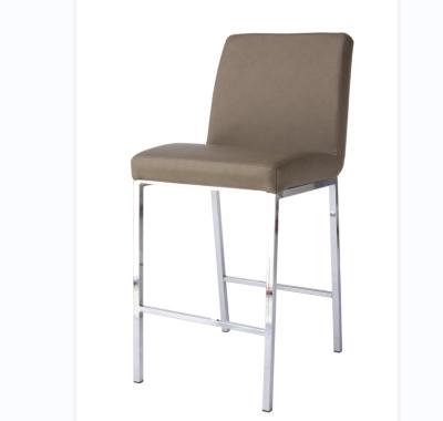 China High Base Super Comfortable Luxurious Elegant Leather Chair PU Bar Stool Counter Chair With Metal Legs for sale