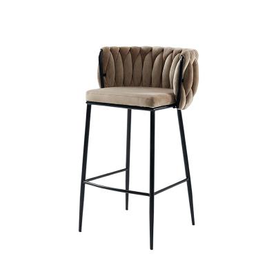 China Super Comfortable Wholesale Bar Furniture Modern Cheap Upholstered Bar Stool With Metal Frame for sale