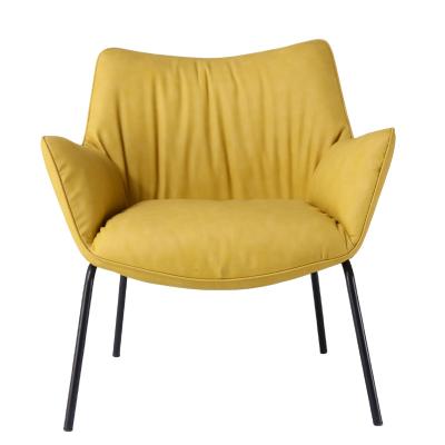 China Nordic Metal Leg Design Living Room Armchair Living Room PU Sofa Chair Leisure Chair for sale