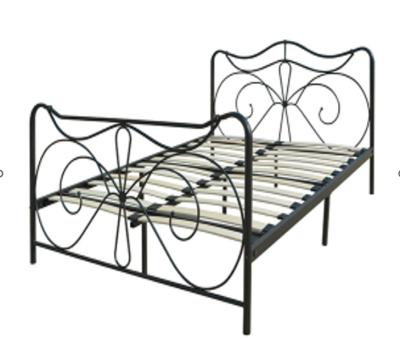 China Other Latest Design 2022 Queen Size Metal Twin Size Metal Bed Frame Military Bed With Solid Wood Legs for sale