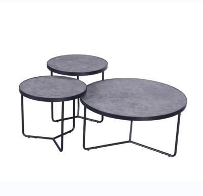 China Modern Cheap Modern Round 3 Round MDF Table Set Top Side Coffee Table for sale