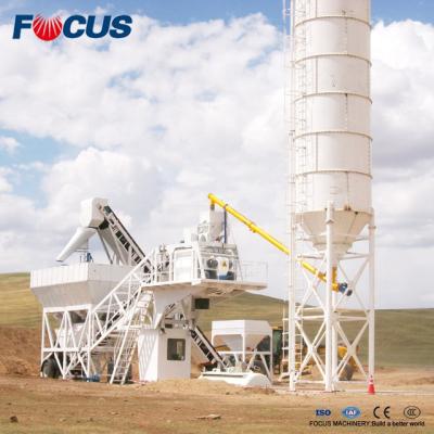 China Construction worksÂ   75M3/h Small Potable Mobile Concrete Mixer Batch Plant For Sale In India 2400L Feeding Capacity for sale